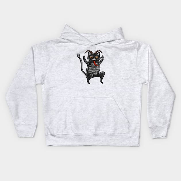 Krampus Cat Kids Hoodie by KilkennyCat Art